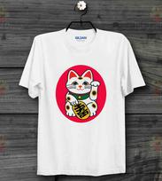 Maneki Neko Lucky Cat T Shirt Mens Womens Tees Top Japanese Chinese Tee Top ideal gift Unisex Tee Top 3XL