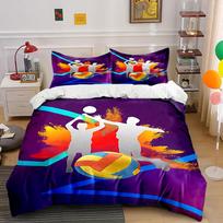 Silhouettes volleyball colorful splashes Bedding sets Duvet cover sets Duvet covers Pillowcases(1 * Duvet Cover 2 * Pillowcases without duvet insert) 135x200cm