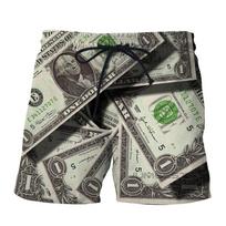Summer Funny Swimwear Shorts Dollar 3D Printed Oversized Men Quick-drying Comfortable Beach Pants Casual Short Pants New S