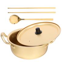 Instant Noodle Pot Saucepan with Lid Cooker Cooking Korean Ramen Small Hot Pickle auksinė