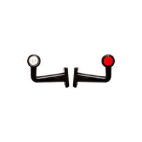 APSMOTIV LED End Outline Marker Light Set 24V with 6 Super Bright SMD for Truck Trailer Buses and Universal Applications - Red/Clear gryna/raudona