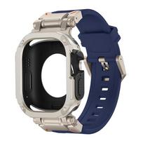 Strap+Case for Apple Watch Band Ultra 2 49mm 44mm 45mm TPU Protector Case Cover Silicone Bracelet for IWatch Series 9 8 7 6 5 4 45mm-Series 9 8 7
