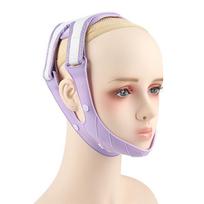 Silicone Velcro Adjustable Face Strap: Double Chin Lifting, Non-Slip Compression with Massage Protrusions. One Size violetinė
