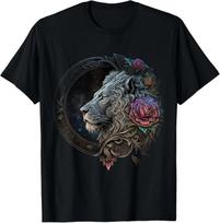Liūto Mandalos Gėlės Meno Erdvė Gyvūnų Zoologijos Sodas Liūto Marškinėliai 2XL