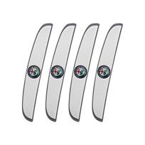 4Pcs For Alfa Romeo GT 147 4C 159 Giulietta Tonale Mito Rubber Anti Collision Strip Car Door Rearview Mirror Protector Stickers