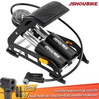 JSHOUBIKE Bike Pump Dual Cylinder Foot-Operated Car-Mounted MTB E-Bike Motorcycle Pump Foldable Daily Inflator Inflating Device V5.7