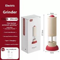 Electric Pepper Grinder Adjustable Coarseness Kitchen Spice Mill Battery Operated Salt and Pepper Grinder with Transparent Container and Easy Refill one size smėlis