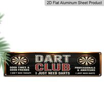 2D Flat, 1pc, Aluminium Sign for Dart Club Decorations, Family Wall Plaques, Rustic Art for Farmhouse Entryway with Quotes, Ideal for Home, Bedroom 40cm x 10cm