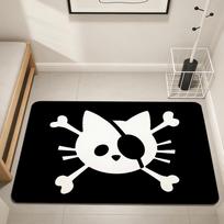 Pirate Cat Skull funny cool meme Home Bedside Rug Kitchen Bath Floor Mat Hallway Balcony Carpet Entrance Doormat hogar Decor 40cm x 60cm