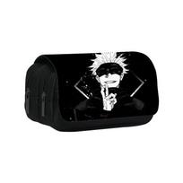 Jujutsu Kaisen Pattern Double Layer Flip Cover Stationery Storage Pencil Bag For Middle School Students 4