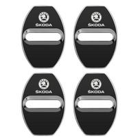 4 vnt. Automobilio durų spynos dekoracija apsauginis dangtelis emblemos dėklas Skoda fabia octavia kodiaq superb karoq fabia stiliaus priedai