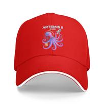 Artemis II  Funny Octopus Launch Back to The Moon Casual Baseball Cap Hippie Hip Hop Hats Summer Sun Vintage Baseball Caps One Size