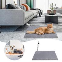 Pet Heating Pad Dog And Cat Heat Blanket Heating Mat With Timer And Temperature Adjustable Self Warming Pet Pad Outdoor (Grey,A) pilka