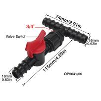16/20/25mm Garden Hose Splitter Tee Reducer Barb Connector Tap Valve 1/2 3/4 1  3-way Water Tube Fitting Drip Irrigation System (as the picture,Kit)