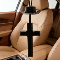 Cowboy Hat Car Charm, Cowboy Hat for Car Mirror Hanging with Cross,Cute Rear View Mirror Hanger Decor for Universal Auto