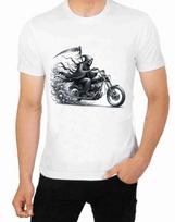 Grim Reaper Skeleton Riding his Motorcycle Live To Ride T-Shirt 3XL
