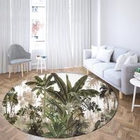 Tropinių augalų lapai Apvalūs kilimėliai Gėlių namas Sofa Kilimas Namai Svetainė Miegamasis Vonios Kilimėliai Spausdinti Dekoruoti kilimą Diameter 60cm