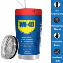 20oz WD40 vakuuminis puodelis STP variklio alyvos filtras spausdintas puodelis nerūdijančio plieno dvigubos sienelės vandens butelis su šiaudeliu ir dangteliu daugkartinio naudojimo 20Oz