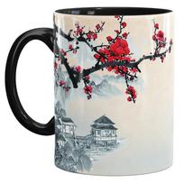 sakuros žiedas Japonijoje Puodelis 330ml Keramikinis kavos puodelis Biuro arbatos puodelis Namų pieno puodelis 301-400ml balta