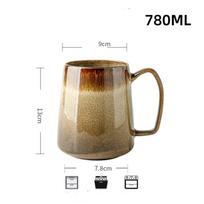 780ML/24OZ Giant Ceramics Coffee Mug: Perfect Large Chinese Teacup for Water, Juice & Milk, Ideal for Office & Home, Microwave 600-700ML