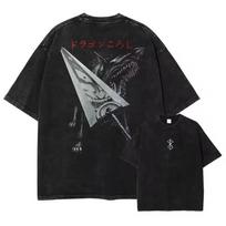 Berserk Skull Knight In This World We Are Shadows Vintage Comic Washed Oversized TShirt  Dark Fantasy Anime Streetwear Tee S