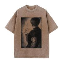 Jujutsu Kaisen Anime Printed T Shirt Gojo Satoru Washed Vintage Tshirt Men Clothing Summer Short Sleeve Cotton Tees Tops M