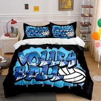 Blue  Volleyball  text, volleyball. Bedding sets Duvet cover sets Duvet covers Pillowcases(1 * Duvet Cover 2 * Pillowcases without duvet insert) 135x200cm