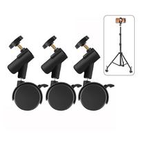 3pcs Caster Wheels Light Stand Casters 360 degrees  Rotating Lock System for Photography Tripod with 16mm Mounting Hole