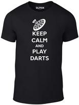 Keep Calm Play Darts T-Shirt Mens Womens Tees Top - Funny T Shirt Mens Womens Tees Top joke sport board oche pub carry on XL
