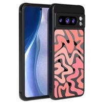 Matinis magnetinis dėklas Google Pixel 9 8 7 Pro 8A 7A Pixel 9 Pro XL Magsafe belaidžiam įkrovimui, su lenktais dryžiais, telefono dangtelis Google Pixel 8