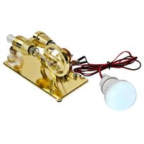 Karšto Oro Stirlingo Variklio Elektros Generatoriaus Variklio Modelis su LED Lempute Dolerio Smagračio Dizainu 0 auksas