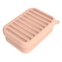 Nepralaidus silikoninis kelioninis muilo dėklas su drenažo dangteliu, kompaktiško dizaino nešiojamas muilo indelis, muilo laikiklis rožinė