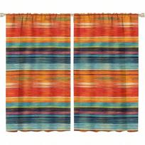 Bohemia Art Blackout Windows Curtains   Abstract Vibrant Vintage  Motif Rod Pocket Curtains   For Living Room Bedroom 100*130 HOOK 1pcs