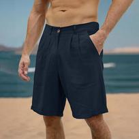 Men's Workwear Shorts With Multiple Pockets, Elastic Waistband, Loose Cotton, Casual Outdoor Lightweight Work Shorts XXXL tamsiai mėlyna spalva