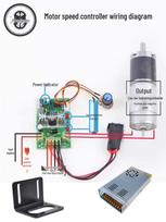 12V/24V Šepetėlinio nuolatinės srovės variklio greičio reguliatorius su pirmyn/atgal PWM valdymu
