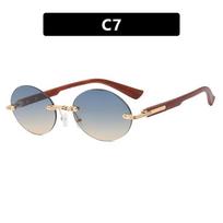 Latest Frameless Oval Shape Sunglasses High-end Lightweight Luxurious Women's Fashionableable Summer Beach Vacation Sunglasses
