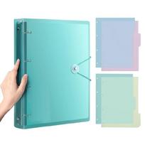 Letter Size 4 Rings Binder Hold 220Sheets Elastic String Closure for Office School Document Storage Organizers skaidri žalia spalva