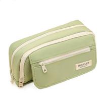 Simple Style Large Capacity Pencil Case Pen Pouch Korean Pen Pencil Bag  School&Office žalia