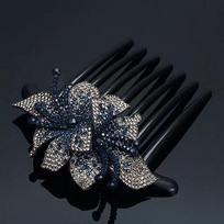Curler Wedding For Women Flower Hair Comb Fashion Jewelry  Hairpin Korean Style Hair Clip tamsiai mėlyna spalva