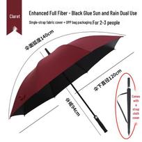 Windproof Large Long Handle Golf Umbrella vyno raudonos spalvos