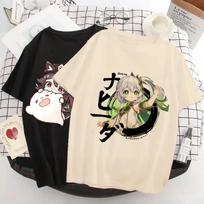 Genshin Impact T Shirt Kawaii Hu Tao Graphic Tees Xiao Kaedehara Kazuha T-shirt Hip Hop Tops Harajuku Tshirt Women 90s Female S įvairiaspalvis