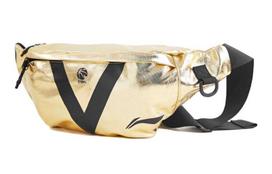 Li Ning Polyurethane Crossbody Bag, Fanny Pack Unisex Gold ABLR190-3