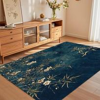 Elegant Gold Bamboo Floral Area Rug Washable Carpet for Living Room Bedroom Bay Window Non-Slip Floor Mat & Rugs Home Alfombra 40x60CM