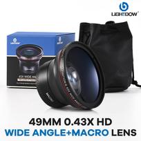 Lightdow 0.43x HD Super Plataus Kampo Objektyvas Makro Dalimi Priedas 49 mm objektyvo filtro dydžiui Canon Nikon Sony Kameros Objektyvas 49mm