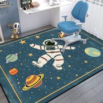 Astronaut Bedroom Chair Mat Cartoon Decoration Fluffy Plush Carpet for Living Room Large Area Gaming Room Non-slip Rugs Washable 60x90cm(XS)