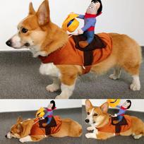 Cowboy Dog Costume With Doll And Hat Pet Suit Party Dressing Clothes Halloween Day Pet Costume Pet Clothes Hangers And Rack (Yellow,L) geltona