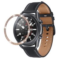 Diamond Bezel for Samsung Galaxy Watch 4 Classic 42mm 46mm  Protection Cover Case Metal Bumper Ring Galaxy Watch3 41mm 45mm Galaxy watch 3 41mm rožinio aukso spalvos