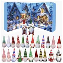 2025 Christmas Gnome Advent Calendar 24 Days Countdown to Christmas Ornament with 24 Collectible Dwarf Dolls for Boys Girls Adults A