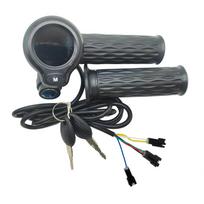 24V 36V 48V 60V E-Bike E-Scooter Twist Throttle With Speed LCD Display Switch Handlebar Grips for Electric Bicycle Scooter 24V-60V LCD throttle