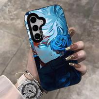 J-Jujutsu Kaisen Cute Gojo Phone Case For Samsung S25 Ultra S23 S22 S21 S20 Ultra Plus S24 Fe A54 A55 Color Silver Cover Samsung S21 FE